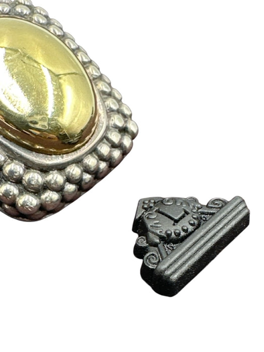 Lagos Gold & Silver Sterling Silver 18K Gold Clasp Stone Pendant Gold & Silver