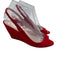 Miu Miu Shoe Size 37 Red Leather Suede Slingback Wedge Open Toe Sandals Red / 37