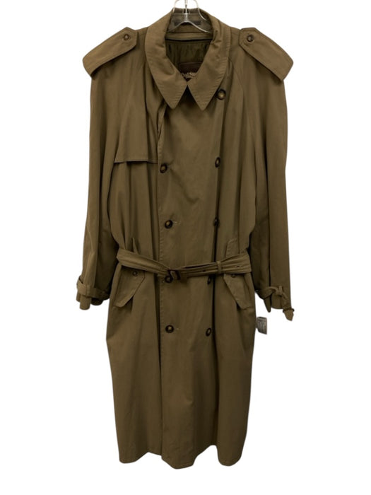 Paul Stuart Tan Wool Solid Trench Men's Coat Tan / 42