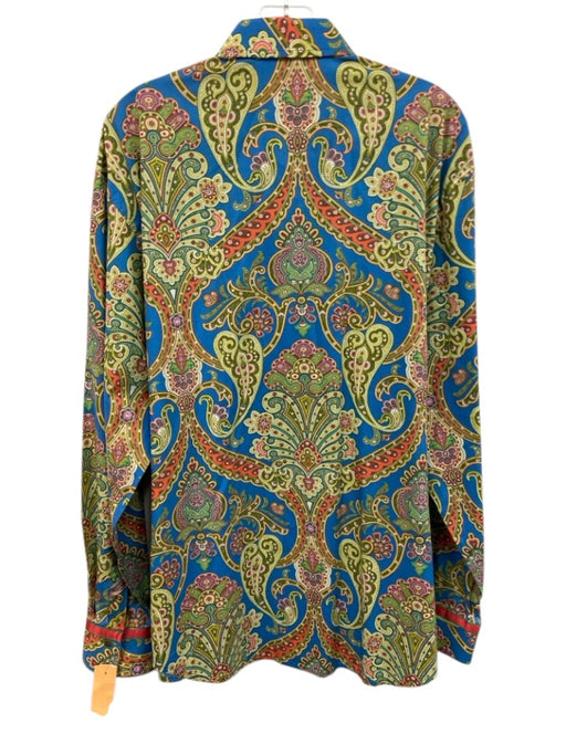 Robert Graham Size XL Blue & Multi Cotton Paisley Button Down Long Sleeve Shirt Blue & Multi / XL