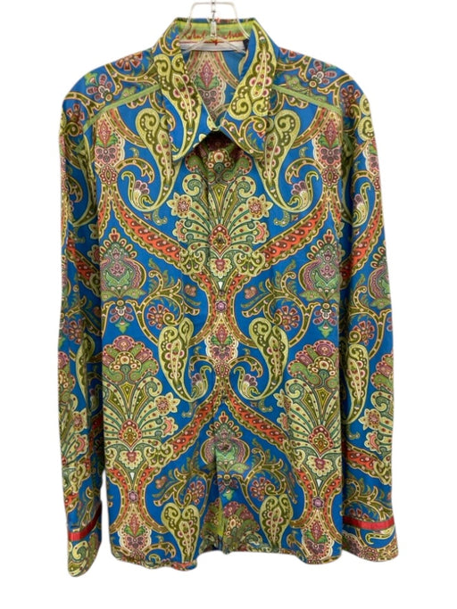 Robert Graham Size XL Blue & Multi Cotton Paisley Button Down Long Sleeve Shirt Blue & Multi / XL