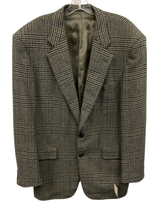 Saks Fifth Ave Tan & Blue Viscose 2 Button Men's Blazer Tan & Blue / 43L