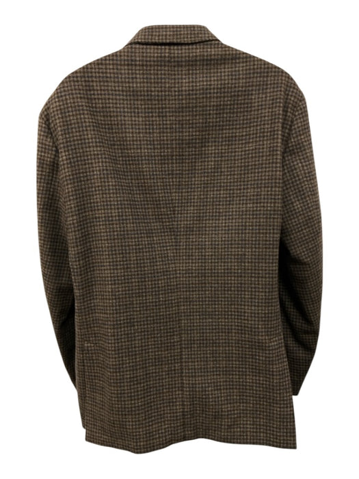 Luciano Barbera Brown & Blue Wool Plaid 2 Button Men's Blazer Brown & Blue / 56