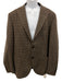 Luciano Barbera Brown & Blue Wool Plaid 2 Button Men's Blazer Brown & Blue / 56