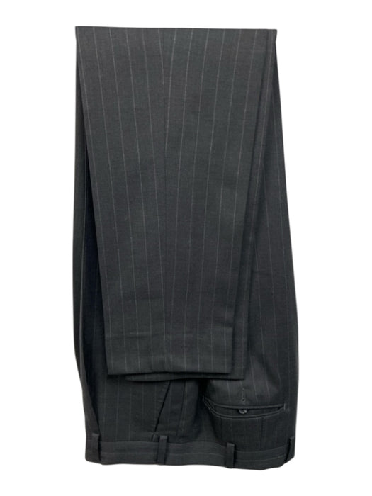 Suitsupply Gray & White Wool Pinstripe notched 2 Button Men's Suit Gray & White / 38R