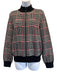 Akris Punto Size 8 White, Black, Red Wool Houndstooth Zip Up Jacket Skirt Set White, Black, Red / 8