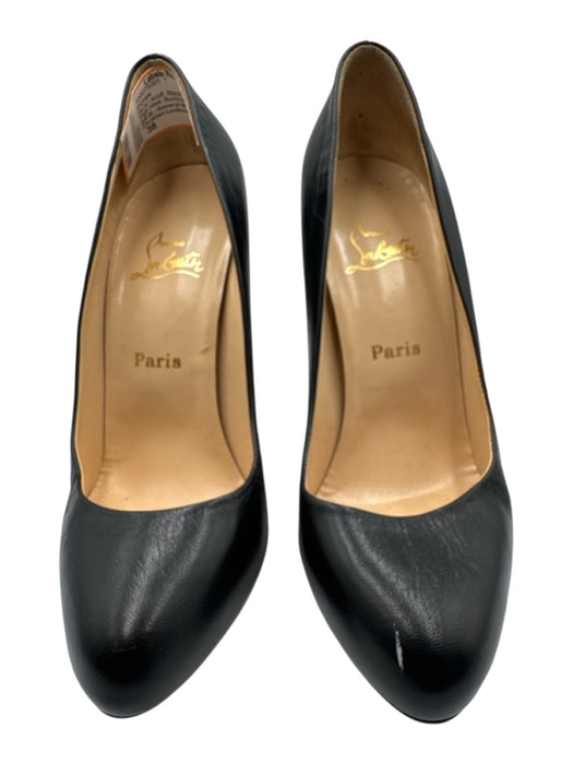 Christian Louboutin Shoe Size 38 Black Leather Almond Toe High Heel Pumps Black / 38