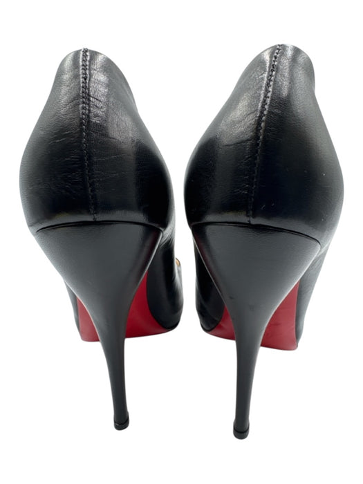 Christian Louboutin Shoe Size 38 Black Leather Almond Toe High Heel Pumps Black / 38