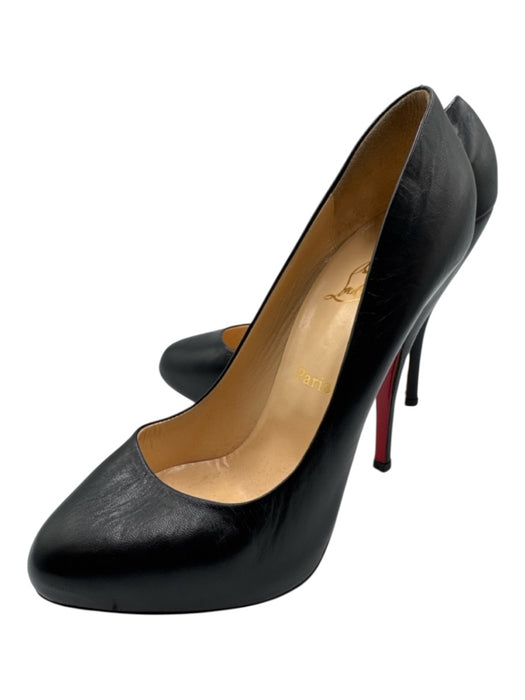 Christian Louboutin Shoe Size 38 Black Leather Almond Toe High Heel Pumps Black / 38