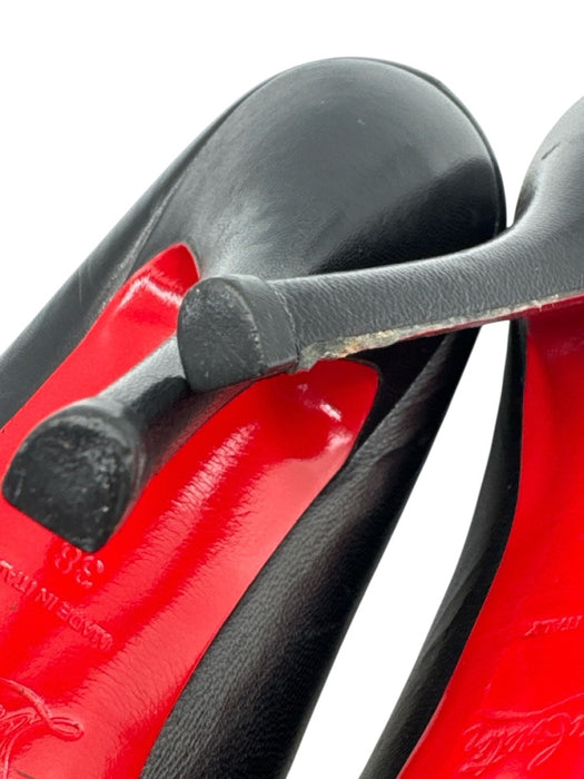Christian Louboutin Shoe Size 38 Black Leather Almond Toe High Heel Pumps Black / 38