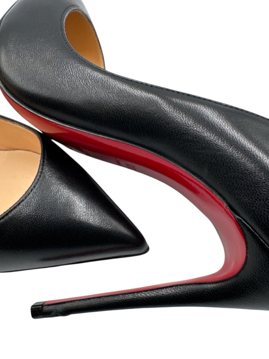 Christian Louboutin Shoe Size 38.5 Black Leather Pointed Toe Pumps Black / 38.5
