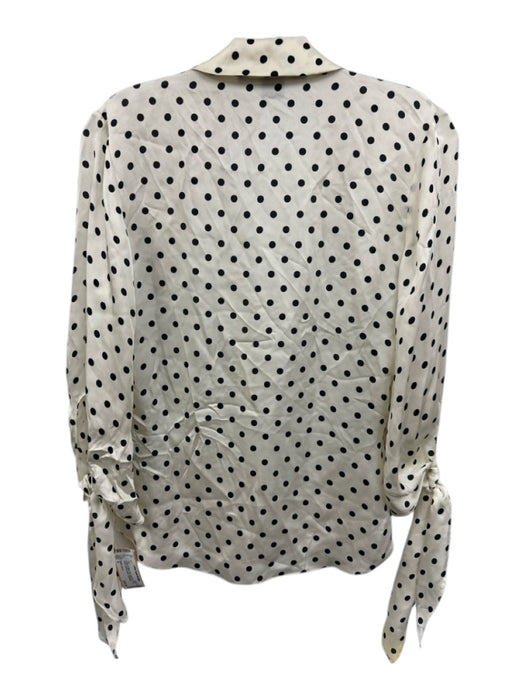 Ralph Lauren Size 6 Cream & White Silk Polka Dot Long Sleeve Button Down Top Cream & White / 6