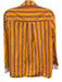 Maje Size 3 / L Orange Cotton Blend Button Detail Stripe Long Sleeve Top Orange / 3 / L