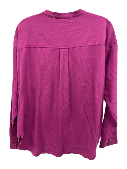 XiRENA Size XS Magenta Purple Silk Long Sleeve Half Button Top Magenta Purple / XS