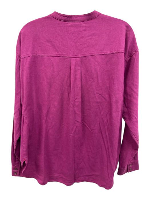 XiRENA Size XS Magenta Purple Silk Long Sleeve Half Button Top Magenta Purple / XS