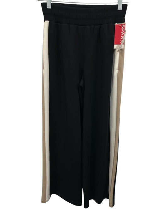 Spanx Size S/M Black, Beige, White Modal Blend Side Stripe Mock Neck Pant Set Black, Beige, White / S/M