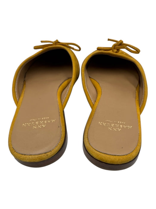 Ann Mashburn Shoe Size 36 Marigold Yellow Velvet Leather Lining Bow Mule Flats Marigold Yellow / 36