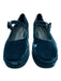 Larroude Shoe Size 6.5 Teal Blue Velour Leather Lining Mary Jane Buckle Shoes Teal Blue / 6.5