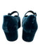 Larroude Shoe Size 6.5 Teal Blue Velour Leather Lining Mary Jane Buckle Shoes Teal Blue / 6.5