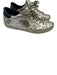 Golden Goose Shoe Size 36 Silver & Navy Leather Distressed Star Lace Up Sneakers Silver & Navy / 36