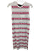 Love Moschino Size 40 White, Pink, Black Viscose Blend Knit Logo Dress White, Pink, Black / 40