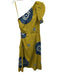 Ulla Johnson Size 2 Yellow & Blue Cotton Abstract One Shoulder Midi Dress Yellow & Blue / 2