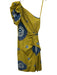 Ulla Johnson Size 2 Yellow & Blue Cotton Abstract One Shoulder Midi Dress Yellow & Blue / 2