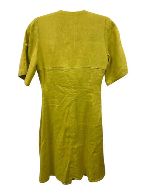 Alexis Size S Chartreuse Green Tie Cut Out Button Down Above Knee Dress Chartreuse Green / S
