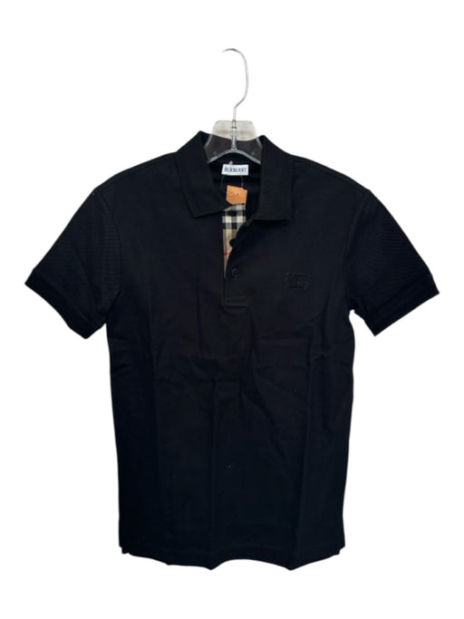 Burberry Size XS Black Cotton Nova Check Accents Men's Polo Black / XS