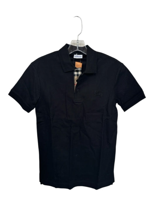 Burberry Size XS Black Cotton Nova Check Accents Men's Polo Black / XS