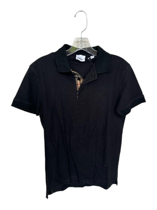 Burberry Size XS Black Cotton Nova Check Accents Men's Polo Black / XS