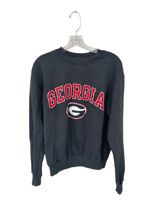 Champion Size S Gray & Red Cotton UGA Crew Neck Men's Sweatshirt Gray & Red / S