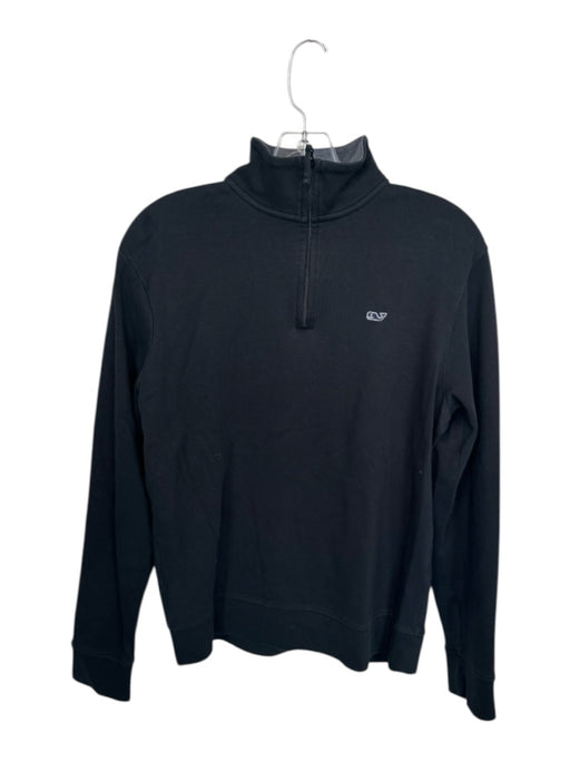 Vineyard vines Black Pima Cotton Half Zip Men's Pullover Black / S