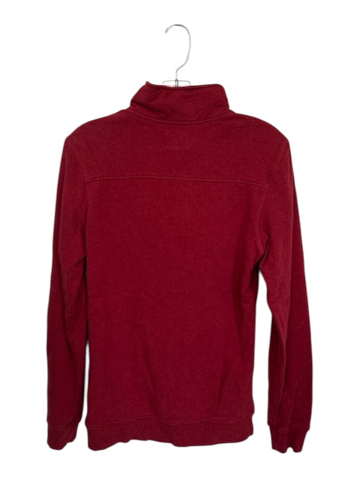 Surfside Supply Deep Red Cotton Solid Half Zip Men's Pullover Deep Red / Est S