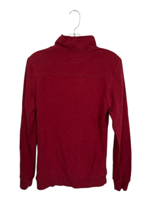 Surfside Supply Deep Red Cotton Solid Half Zip Men's Pullover Deep Red / Est S