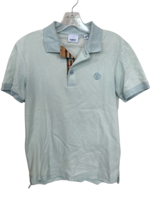 Burberry Size XS Mint Green Cotton Nova Check Accents Men's Polo Mint Green / XS