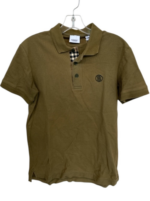 Burberry Size XS Olive Green Cotton Nova Check Accents Men's Polo Olive Green / XS