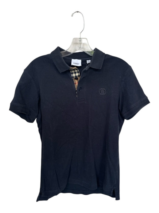 Burberry Size XS Navy Cotton Nova Check Accents Men's Polo Navy / XS