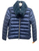 Save The Duck Size 1/S Navy Nylon Puffer Ziper & Buttons Faux Fur Collar Jacket Navy / 1/S