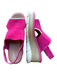 Sorel Shoe Size 9 Hot Pink & White Suede Wood Heel Back Strap Open Toe Wedges Hot Pink & White / 9