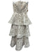 Mac Duggal Size 2 white & tan Polyester Lace Overlay Strapless Tiered Midi Dress white & tan / 2