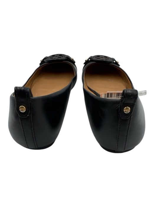 Tory Burch Shoe Size 6.5 Black Logo Gold Detail Leather Flats Shoes Black / 6.5