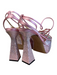 Mach & Mach Shoe Size 41.5 Pink & Silver Satin Double Bow Rhinestone Shoes Pink & Silver / 41.5