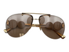 Versace Goldtone Metal Rimless Aviator Nose Guard Medusa Head Sunglasses goldtone