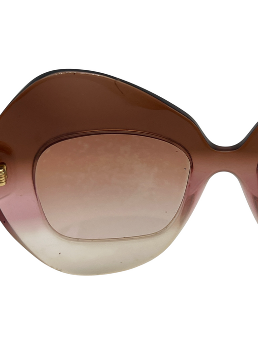 Dolce & Gabbana Brown to Pink Oversize Butterfly Frame Gradient Lens Sunglasses Brown to Pink