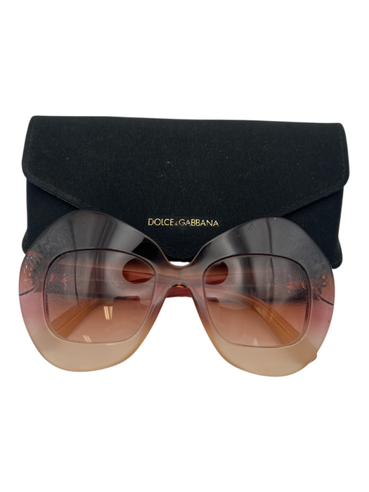 Dolce & Gabbana Brown to Pink Oversize Butterfly Frame Gradient Lens Sunglasses Brown to Pink