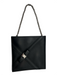 Ferragamo Black Leather Silver Hardware Magnetic Close Square Wallets Black