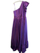 Mac Duggal Size 16W Purple Polyester One Shoulder Metalic Pleated Detail Dress Purple / 16W