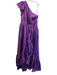 Mac Duggal Size 16W Purple Polyester One Shoulder Metalic Pleated Detail Dress Purple / 16W