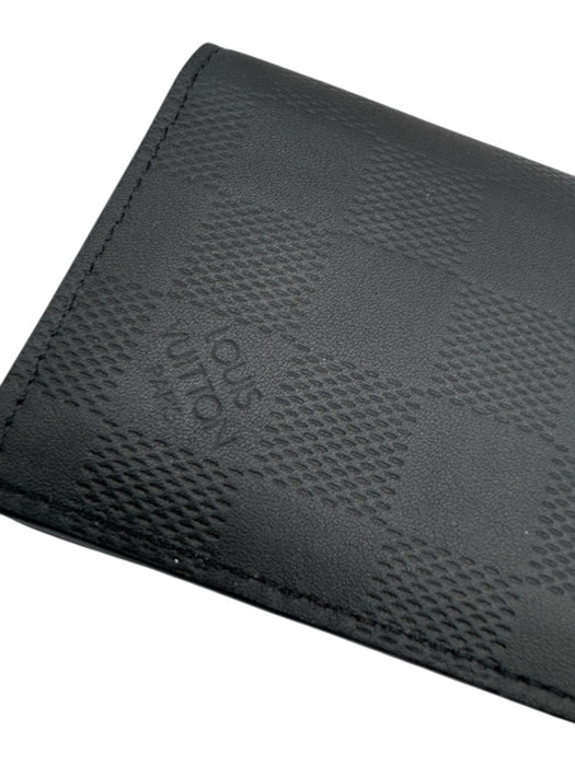 Louis Vuitton New Black Leather Damier Bifold Men's Wallet Black